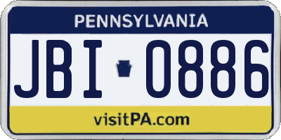 PA license plate JBI0886