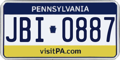 PA license plate JBI0887