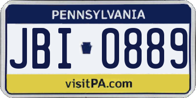 PA license plate JBI0889