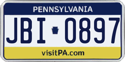 PA license plate JBI0897