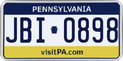 PA license plate JBI0898