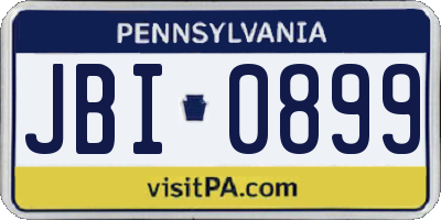 PA license plate JBI0899