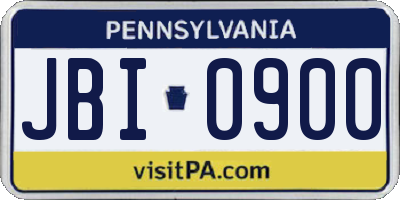 PA license plate JBI0900