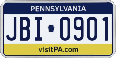 PA license plate JBI0901