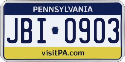 PA license plate JBI0903