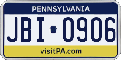 PA license plate JBI0906