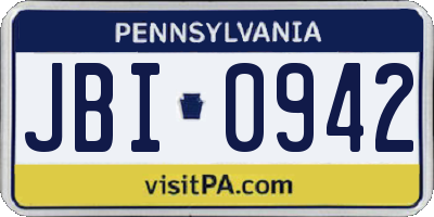 PA license plate JBI0942