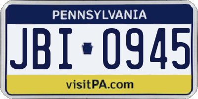 PA license plate JBI0945