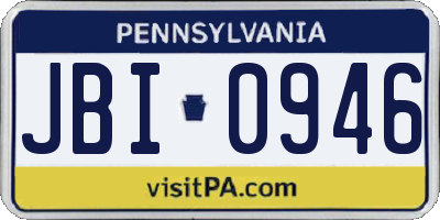 PA license plate JBI0946