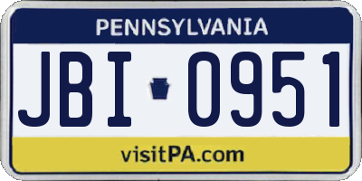 PA license plate JBI0951