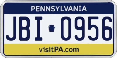 PA license plate JBI0956