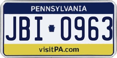 PA license plate JBI0963