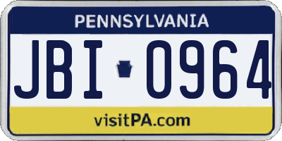 PA license plate JBI0964