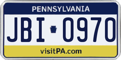 PA license plate JBI0970