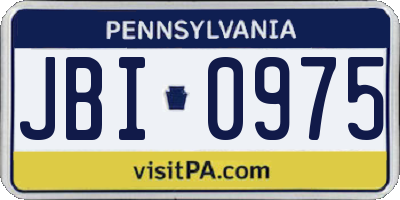 PA license plate JBI0975