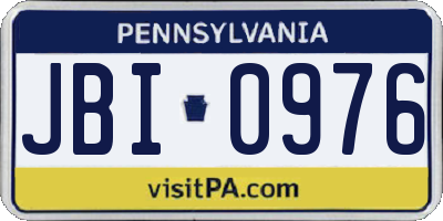 PA license plate JBI0976