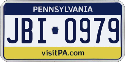 PA license plate JBI0979