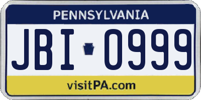 PA license plate JBI0999