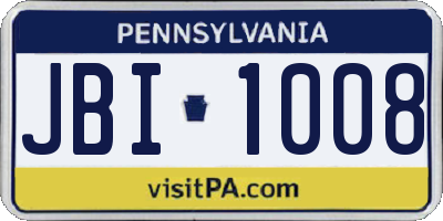 PA license plate JBI1008