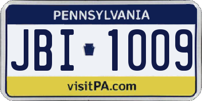 PA license plate JBI1009