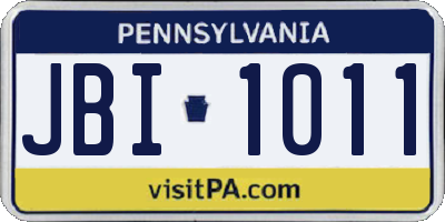 PA license plate JBI1011