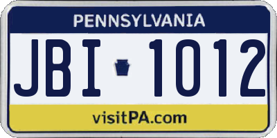 PA license plate JBI1012