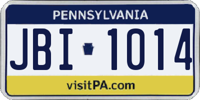 PA license plate JBI1014