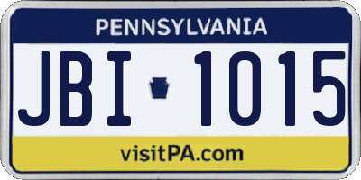 PA license plate JBI1015