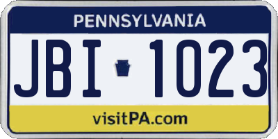 PA license plate JBI1023