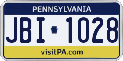 PA license plate JBI1028