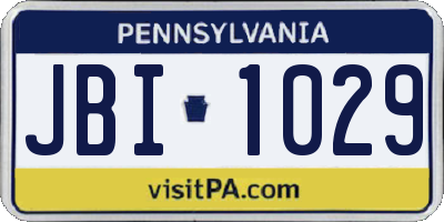 PA license plate JBI1029