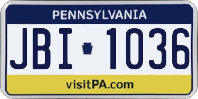 PA license plate JBI1036