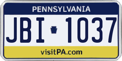 PA license plate JBI1037