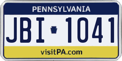 PA license plate JBI1041