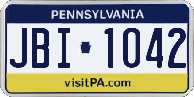 PA license plate JBI1042