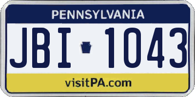 PA license plate JBI1043