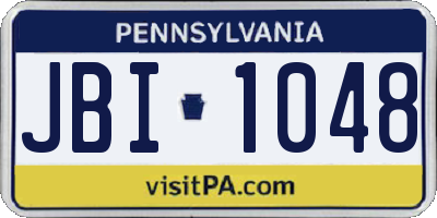 PA license plate JBI1048