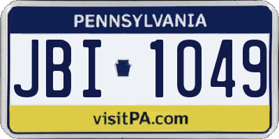 PA license plate JBI1049