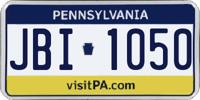 PA license plate JBI1050