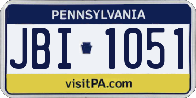 PA license plate JBI1051