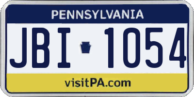 PA license plate JBI1054