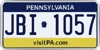 PA license plate JBI1057