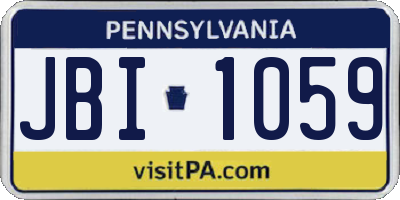 PA license plate JBI1059