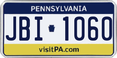 PA license plate JBI1060