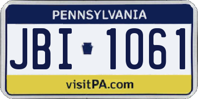 PA license plate JBI1061