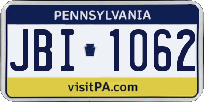 PA license plate JBI1062