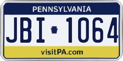 PA license plate JBI1064