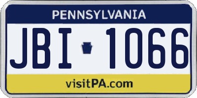 PA license plate JBI1066