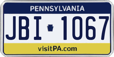 PA license plate JBI1067