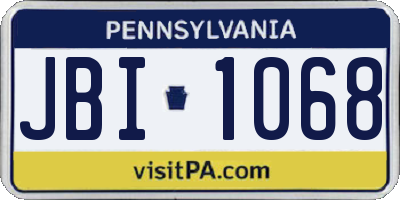 PA license plate JBI1068